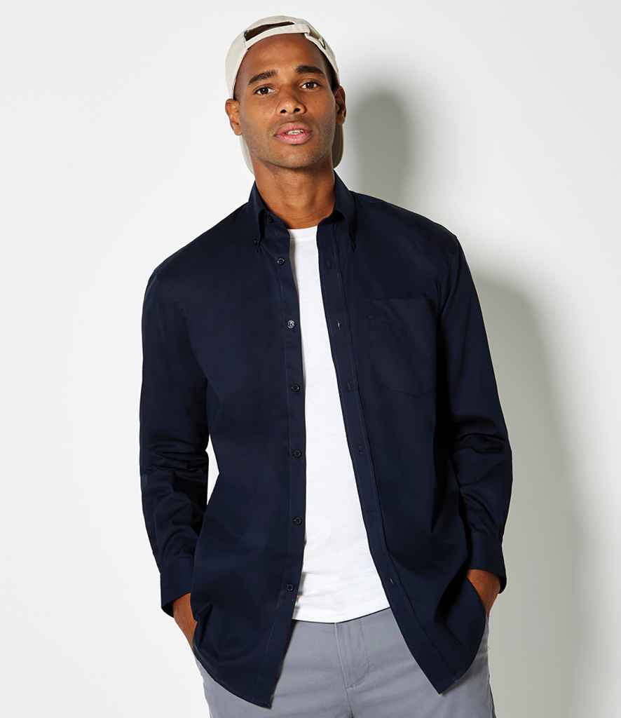 [K105] Kustom Kit Premium Long Sleeve Classic Fit Oxford Shirt