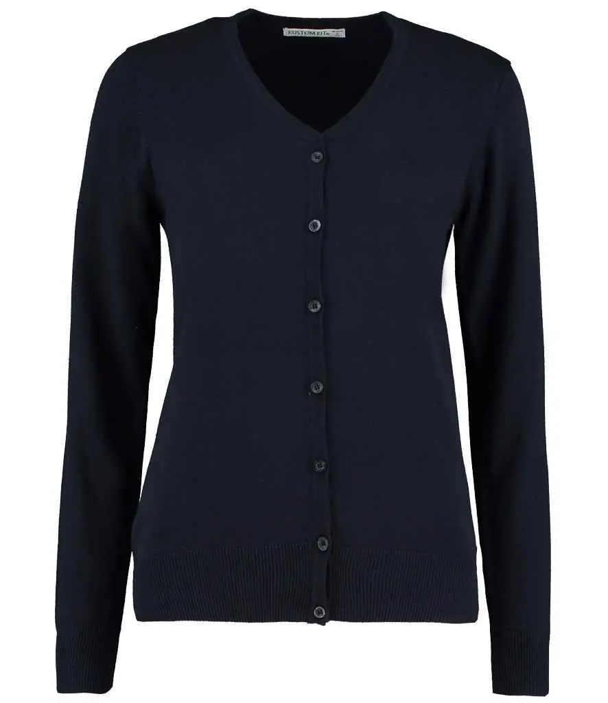 [K354] Kustom Kit Ladies Cotton Acrylic V Neck Cardigan