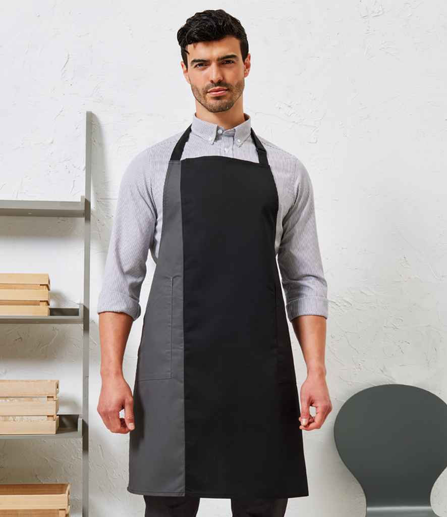 [PR162] Premier Contrast Bib Apron