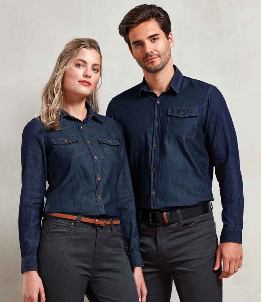 Premier Ladies Jeans Stitch Denim Shirt
