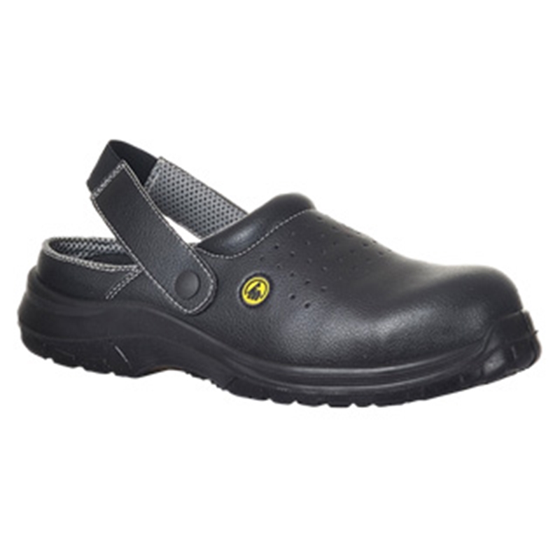 Portwest Compositelite ESD Perforated Safety Clog SB (Black, 3)