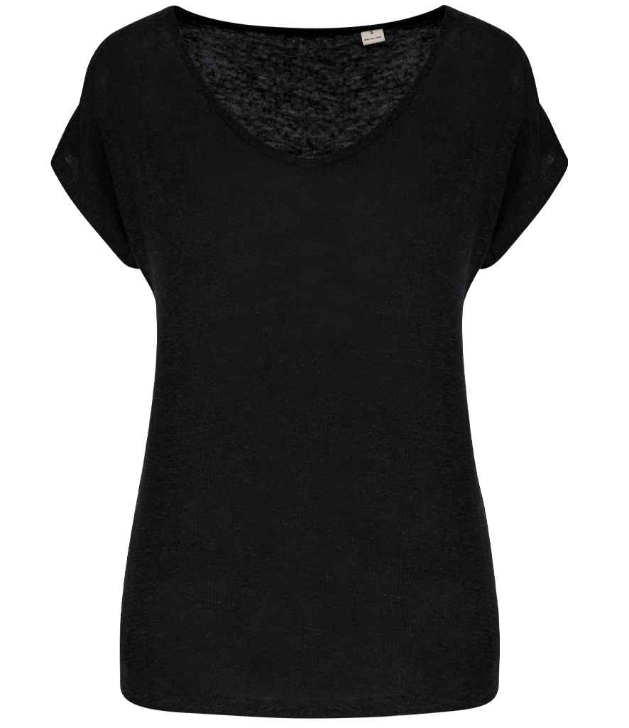 [SP321] Spasso Ladies V Neck Linen T-Shirt