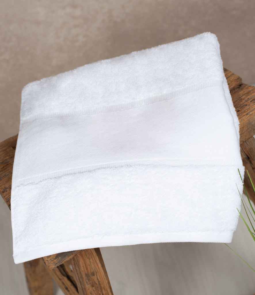 [TC504 WHI ONE] Towel City Organic Printable Border Bath Towel