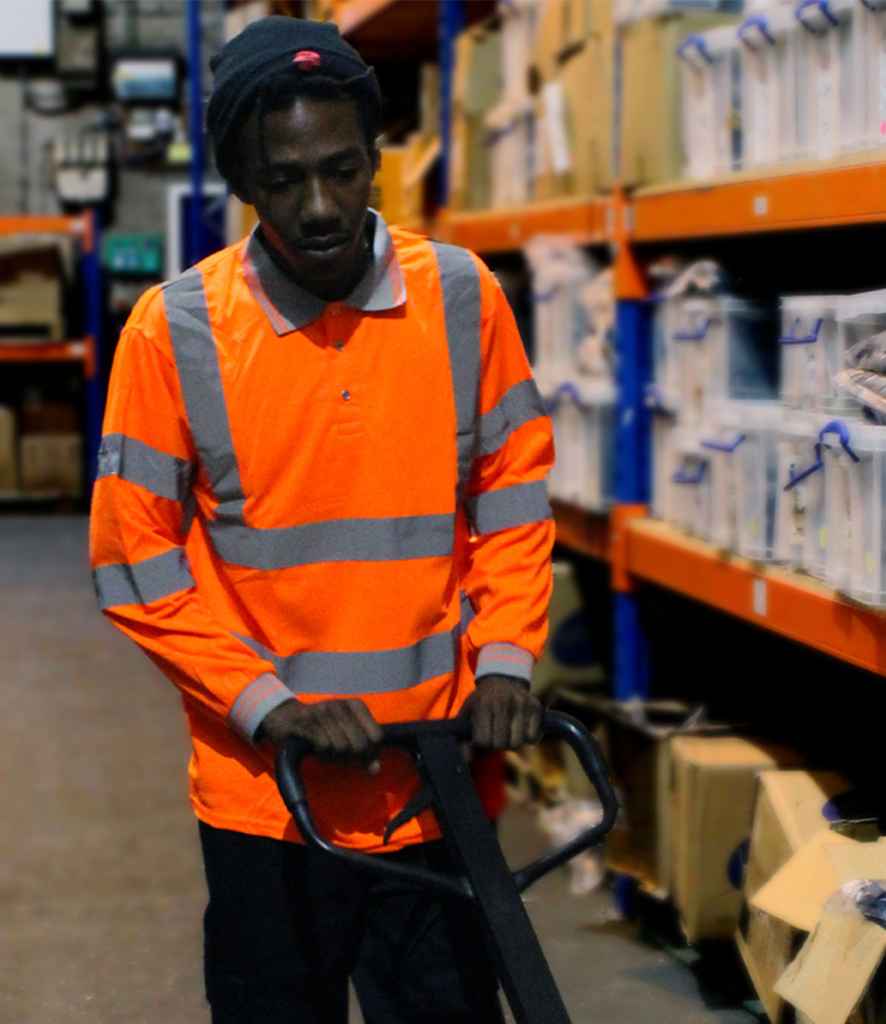 [WR013] Warrior Hi-Vis Long Sleeve Polo Shirt