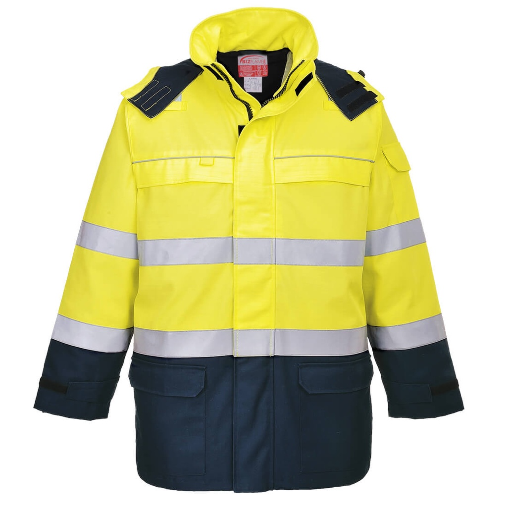 [FR79YNRM] Bizflame Rain+ Hi-Vis Multi-Norm Constrast FR Jacket (M)