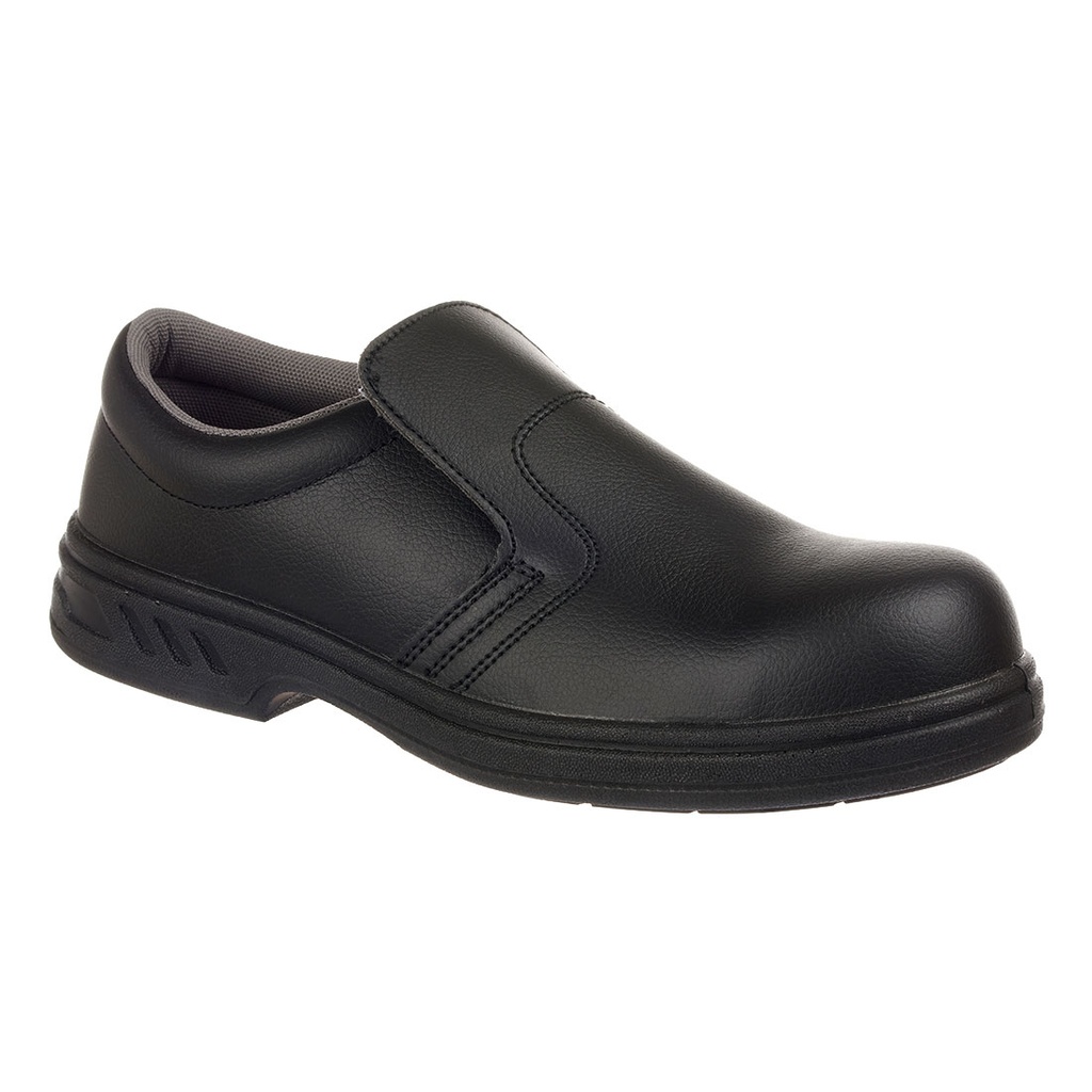 [FW81BKR34] Steel Microfibre Slip on Shoe S2 FO SR (Black, 1)