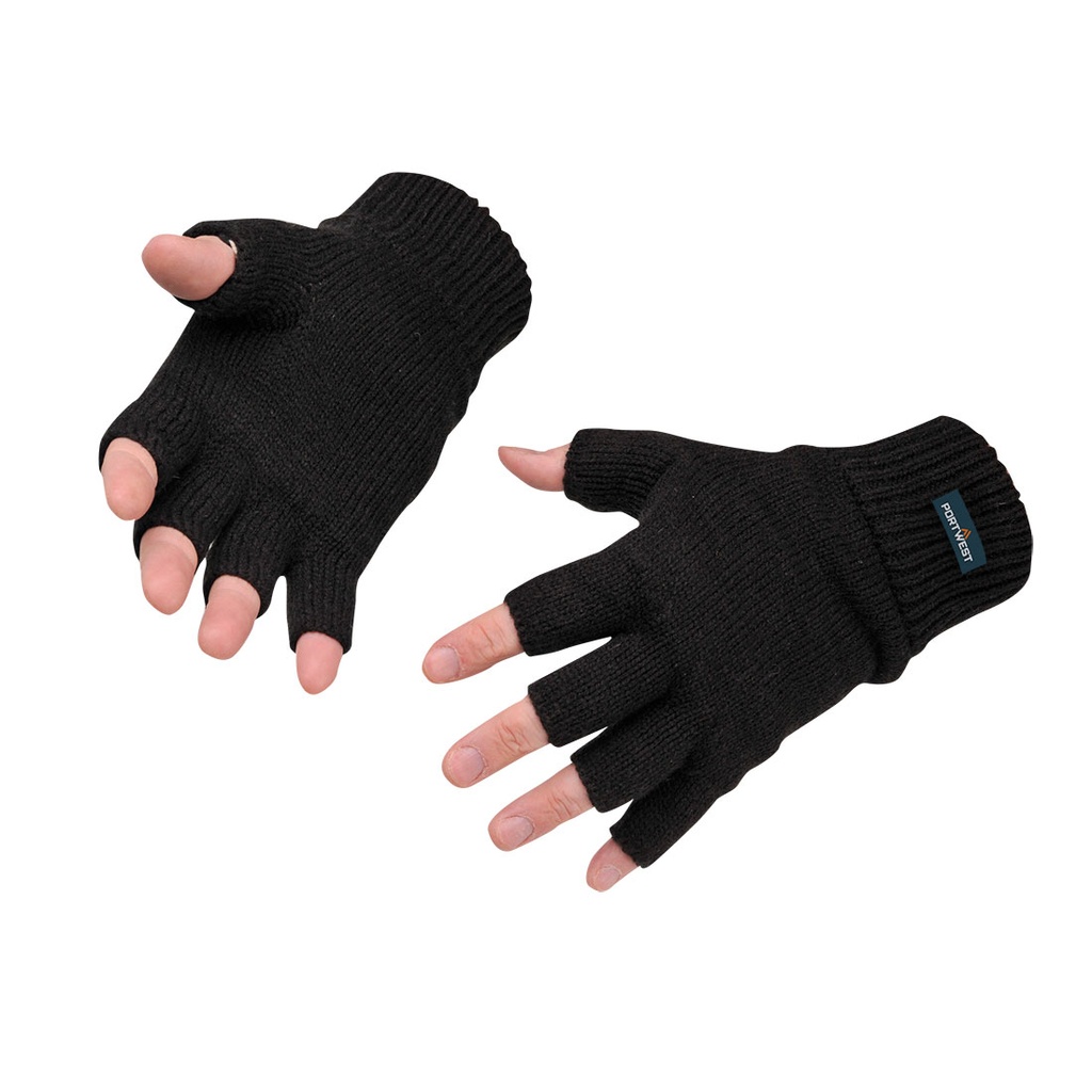 [GL14BKR] Insulated Fingerless Knit Glove (Black)