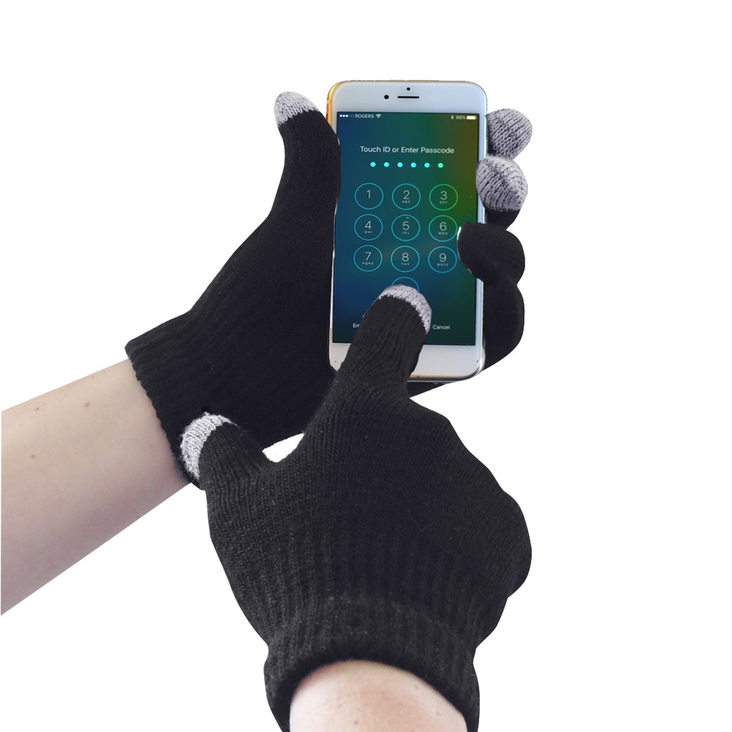 [GL16BKRS/M] Touchscreen Knit Glove (S/M)