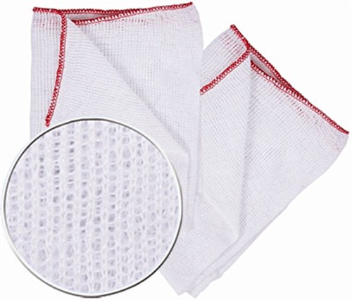 [J-DCRRS] 10 inch Dish Cloths with Red Edge (10 pack)