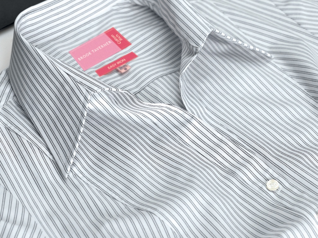 Brook Taverner Womens Perano Blouse (Blue/White Stripe, 6 Regular)