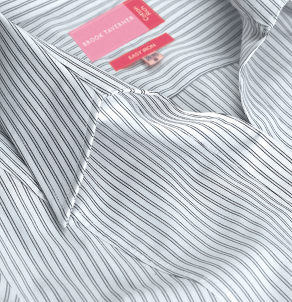 Brook Taverner Womens Pescara Blouse (Blue/White Stripe, 6 Regular)