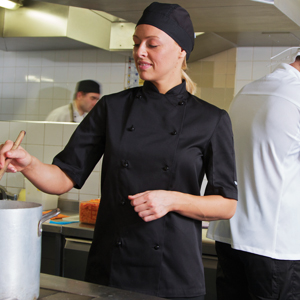 Chef Jacket Black S/S (XS (32-34))