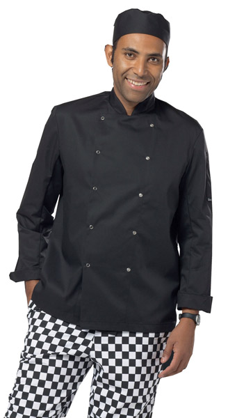 Chef Jacket Lightweight L/S Press Stud (XS (32-34))