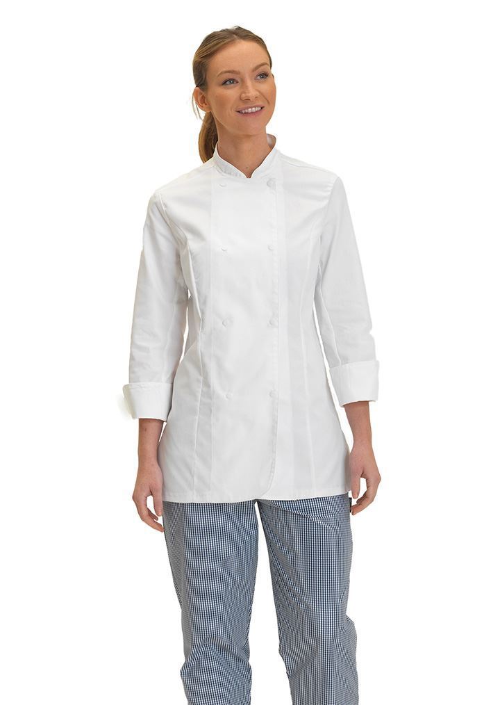 Ladies L/S Chef Jacket (Black, XS (6))