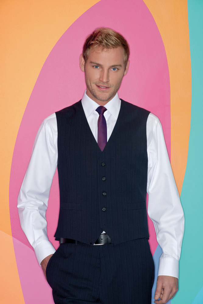 Brook Taverner Mantova long sleeve shirt (Black/White Stripe, 14.5inch)