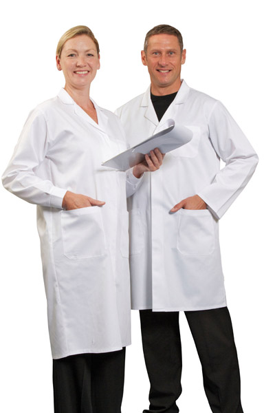 Mens Coat White P/C (Royal, S)