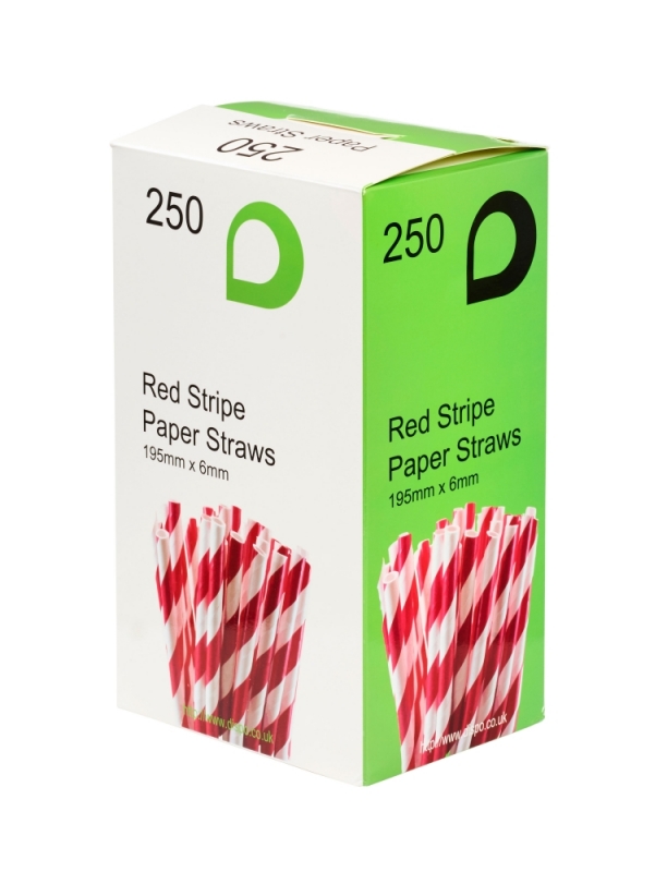 [BC-SPRE250JK] Red Stripe Paper Straws [250 pack]