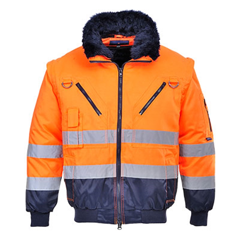 [PJ50ONRS] Portwest Hi-Vis 3-in-1 Pilot Jacket (Orange/Navy, S)