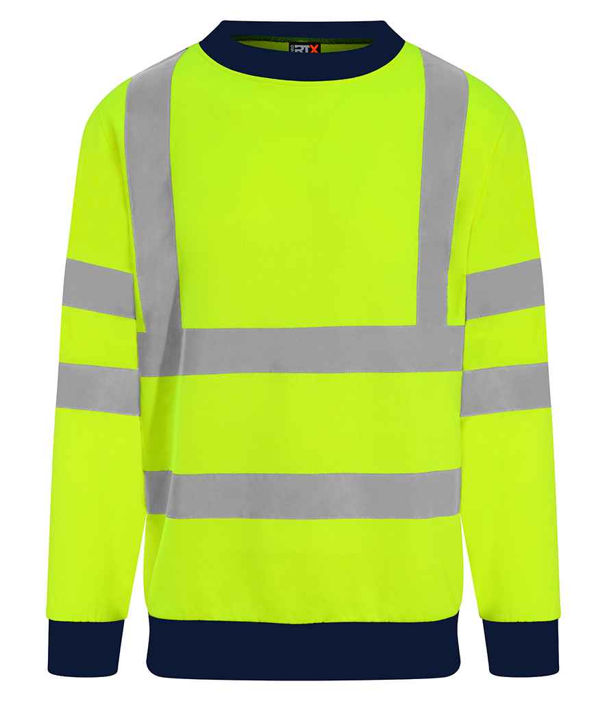 [RX730 YL/NV S] Pro RTX High Visibility Two Tone Sweatshirt (Fluorescent Yellow, S)