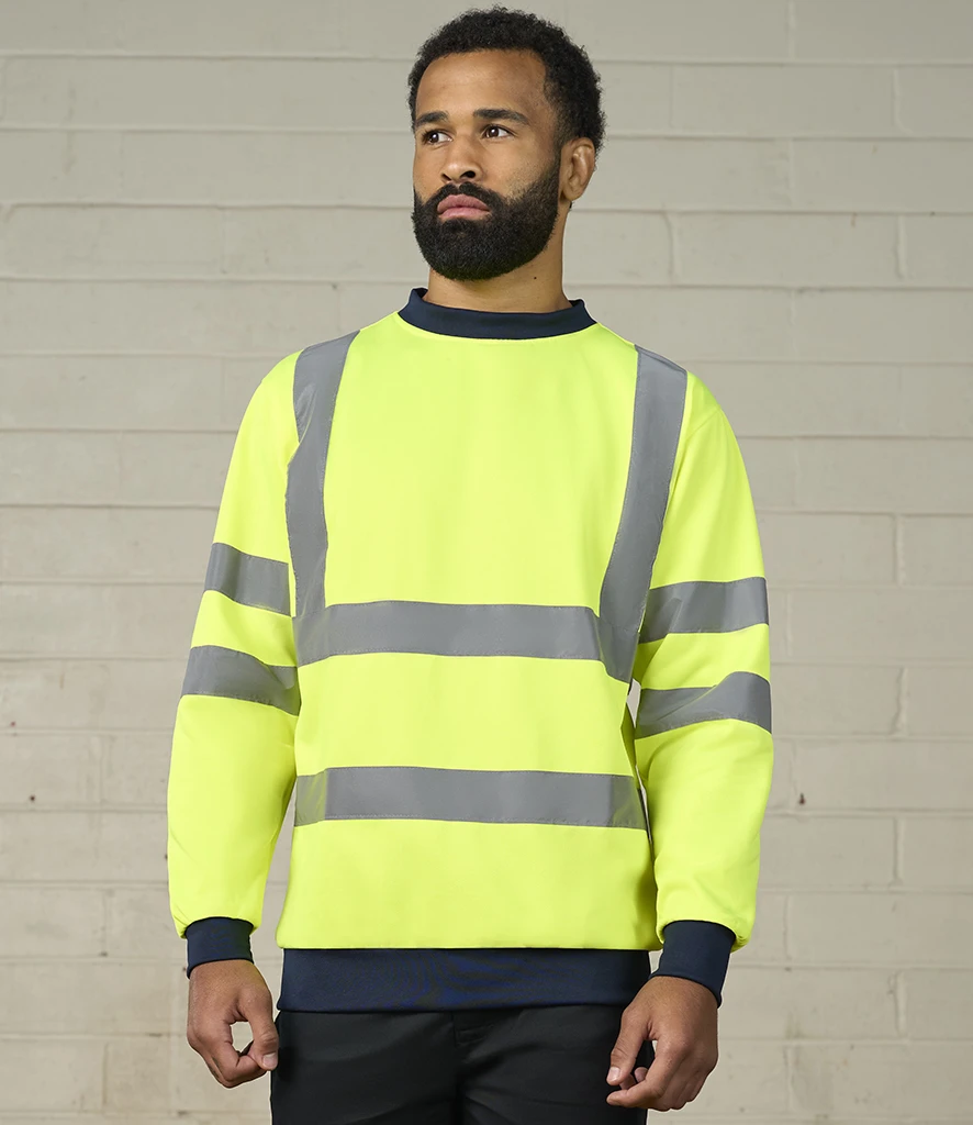 [RX730 YL/NV S] Pro RTX High Visibility Two Tone Sweatshirt (Fluorescent Yellow, S)