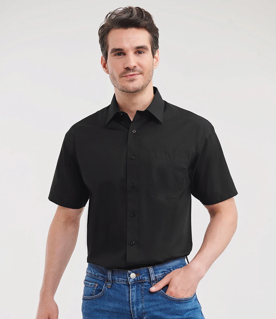 Russell Collection Short Sleeve Easy Care Poplin Shirt (M)
