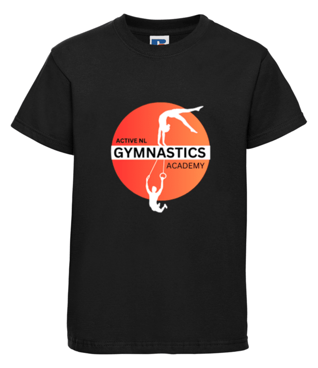 NL Gymnastics - Adult T Shirt, Black (XS 34/36)