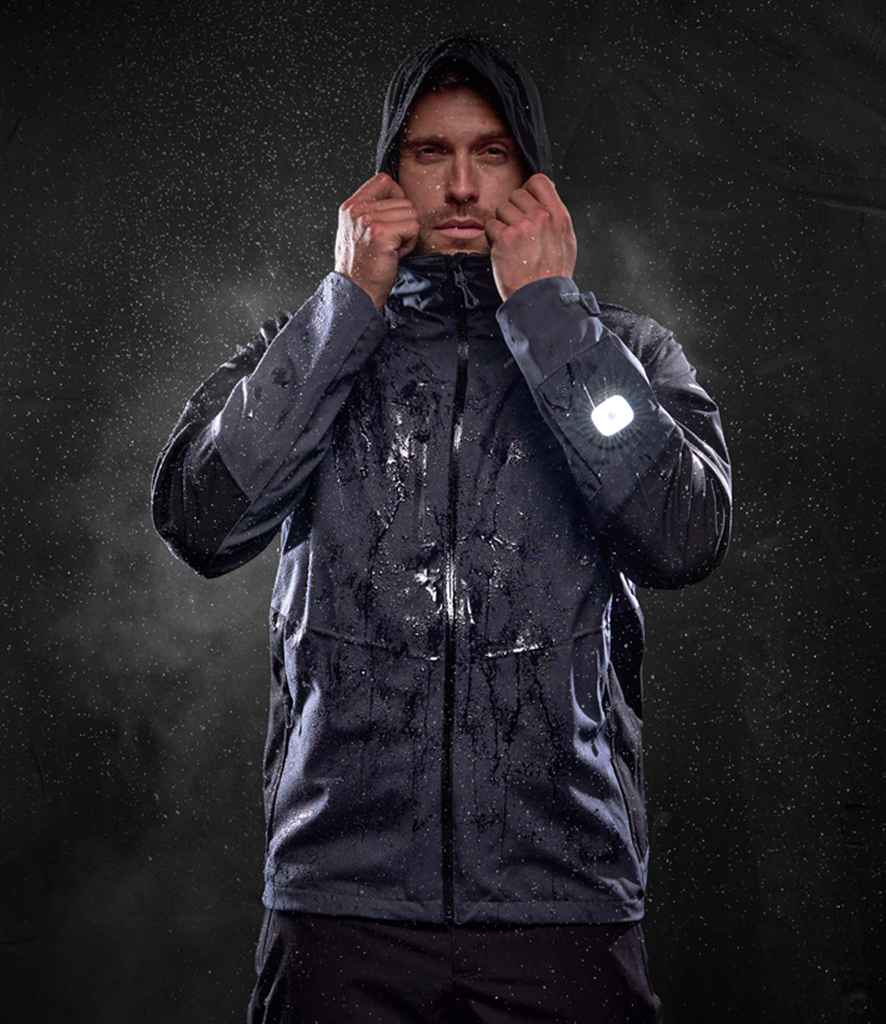 [RG348 SE/BK S] Regatta X-Pro Beacon Brite Light Waterproof Shell Jacket (Small, Seal Grey/Black)