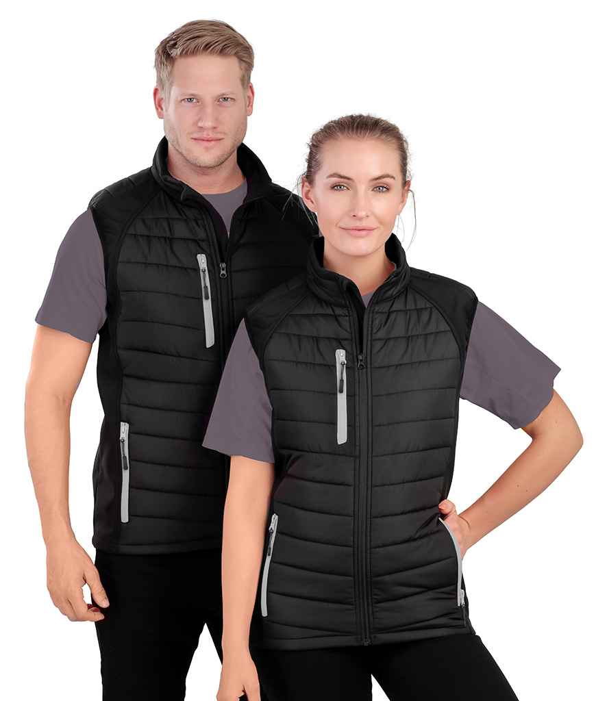 [RS238 BK/LM S] Result Genuine Recycled Compass Padded Gilet (Small, Black/Lime Green)