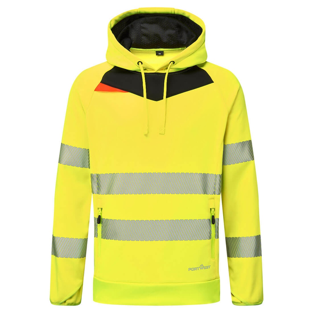 [DX483YBRS] DX483 - DX4 Hi-Vis Overhead Hoodie (Fluorescent Yellow/Black, S)
