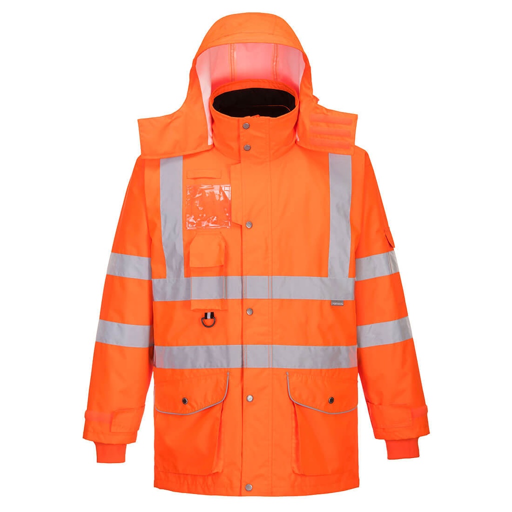 [RT27ORRS] Hi-Vis Breathable 7-in-1 Traffic Jacket (S)