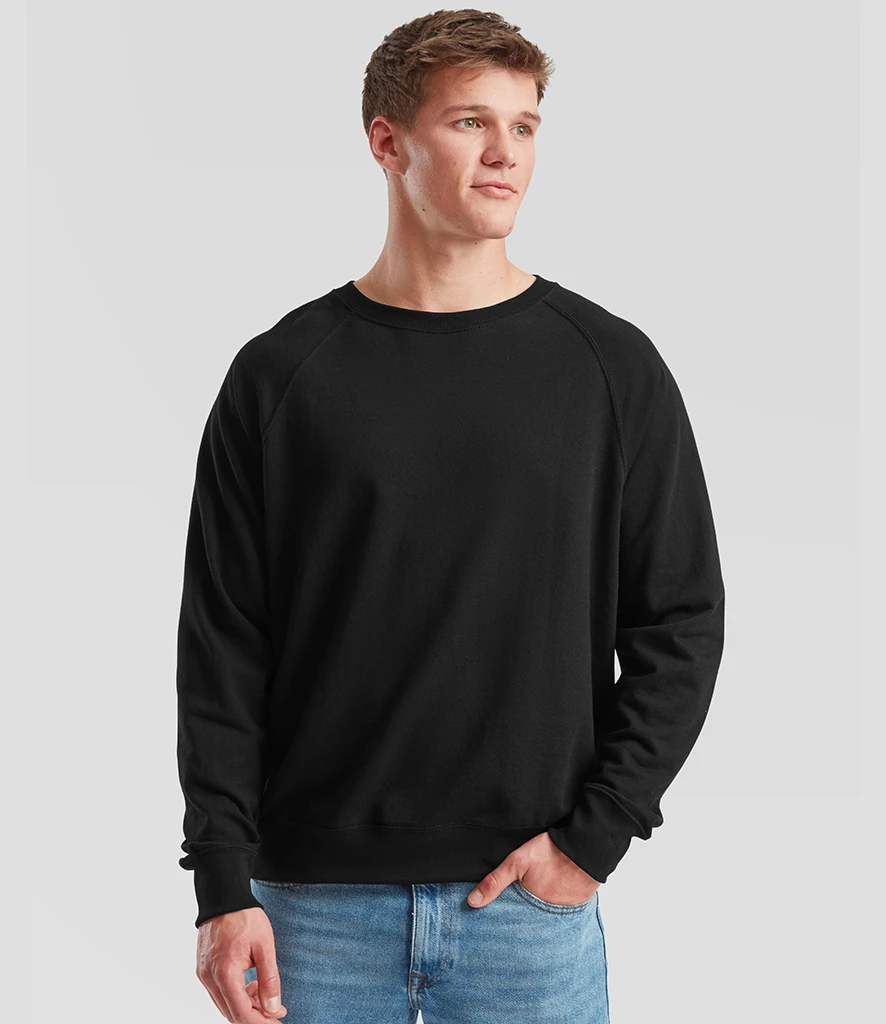Fruit of the Loom Lightweight Raglan Sweatshirt (White/White)