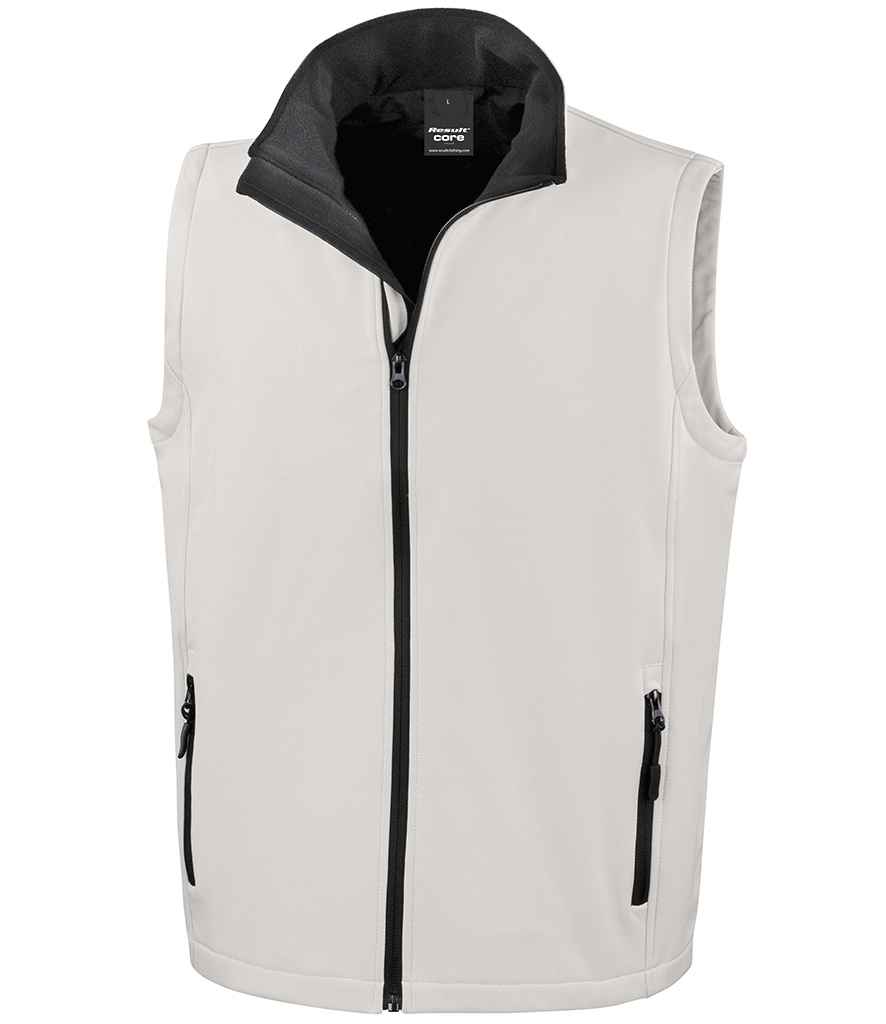 [RS232M WH/BK S] Result Core Printable Soft Shell Bodywarmer (White/Black, S)