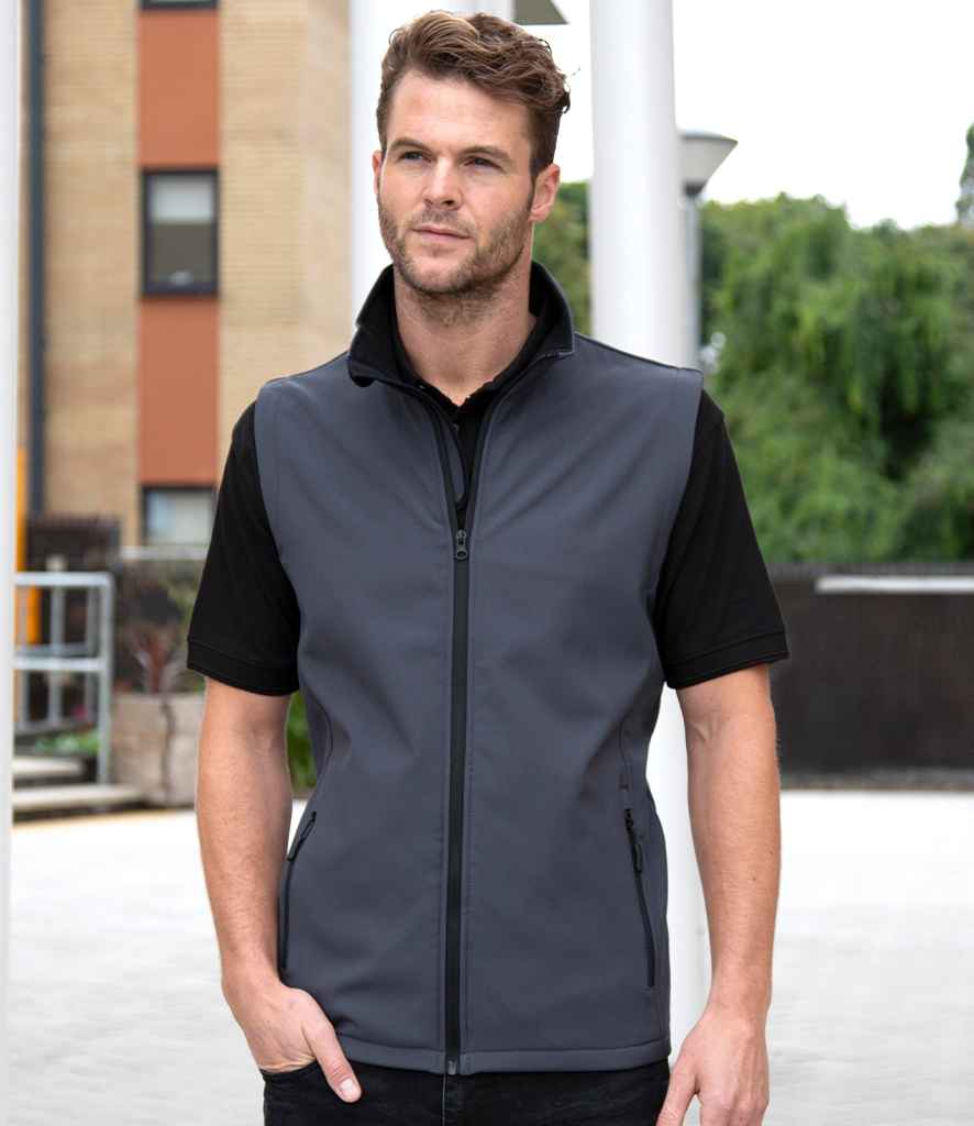 [RS232M WH/BK S] Result Core Printable Soft Shell Bodywarmer (White/Black, S)