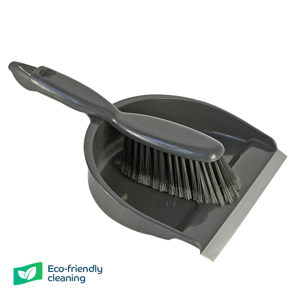 Dustpan & Brush Recycled Stiff - Grey
