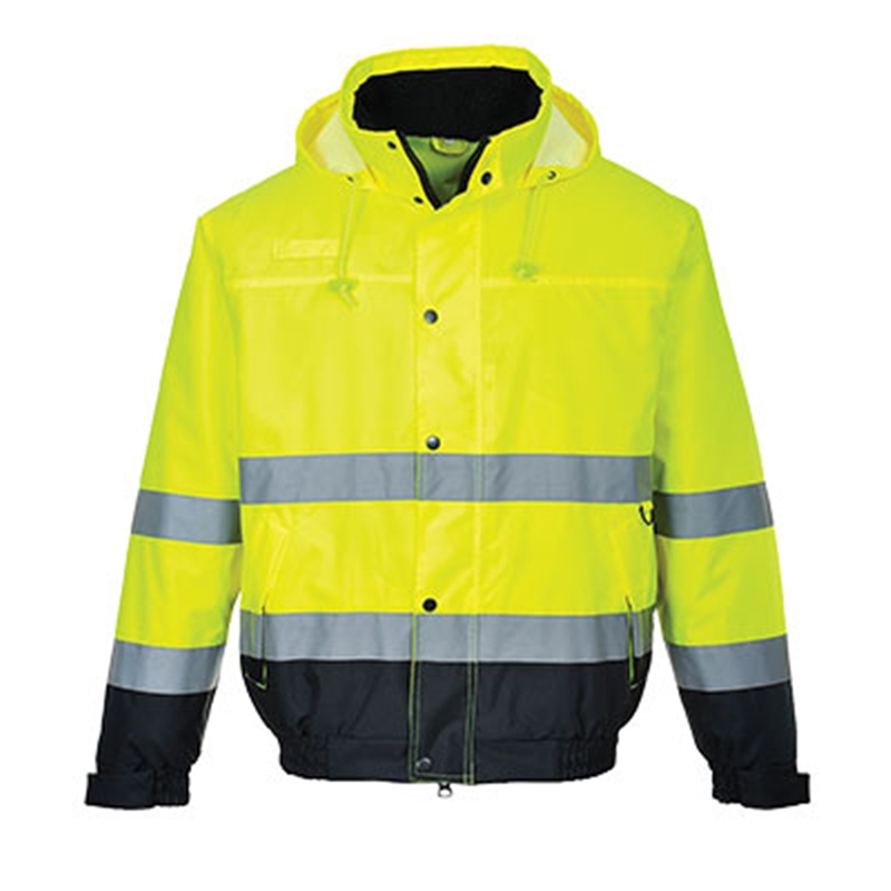 Portwest Hi-Vis Two Tone Bomber Jacket (Orange/Navy, S)