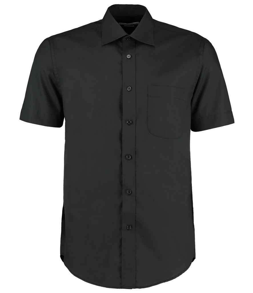 [K102 BLK 14.5] Kustom Kit Short Sleeve Classic Fit Business Shirt (14.5, Black)