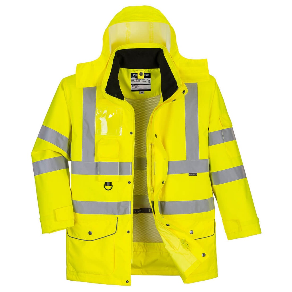 [S427YERXS] Hi-Vis Breathable 7-in-1 Traffic Jacket (XS)