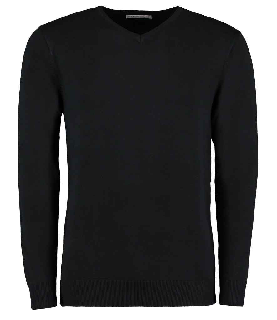 [K352 BLK XXS] K352 Kustom Kit Arundel Cotton Acrylic V Neck Sweater (Black, XXS)