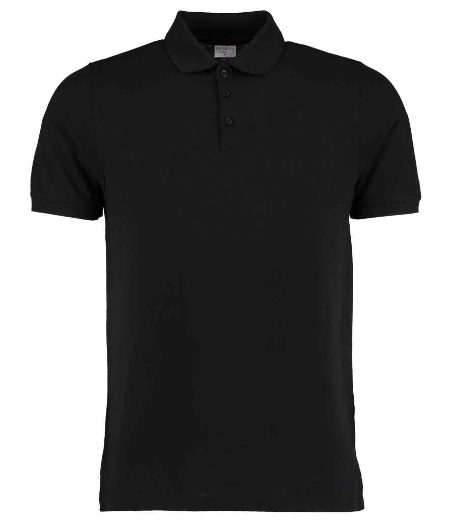 [K408 BLK XS] Kustom Kit Klassic Heavy Slim Fit Piqué Polo Shirt (XS, Black)