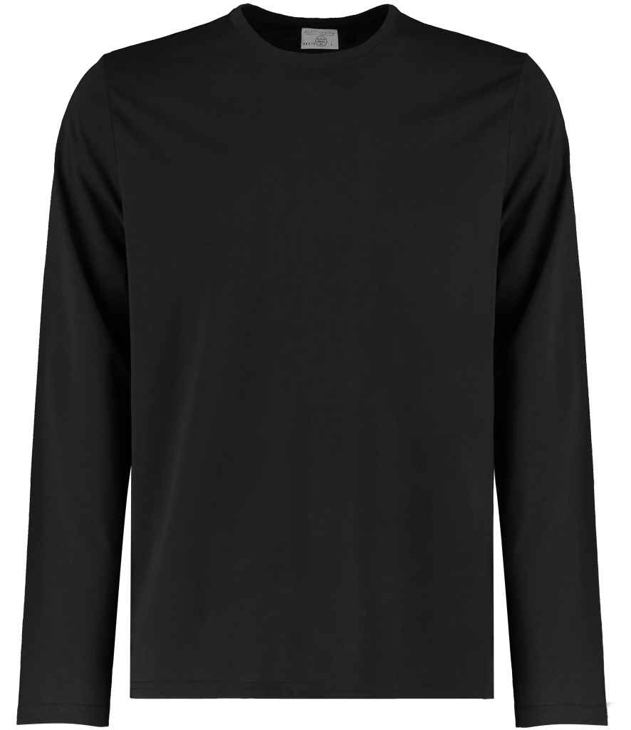 [K510 BLK XS] Kustom Kit Long Sleeve Fashion Fit Superwash® 60°C T-Shirt (XS, Black)