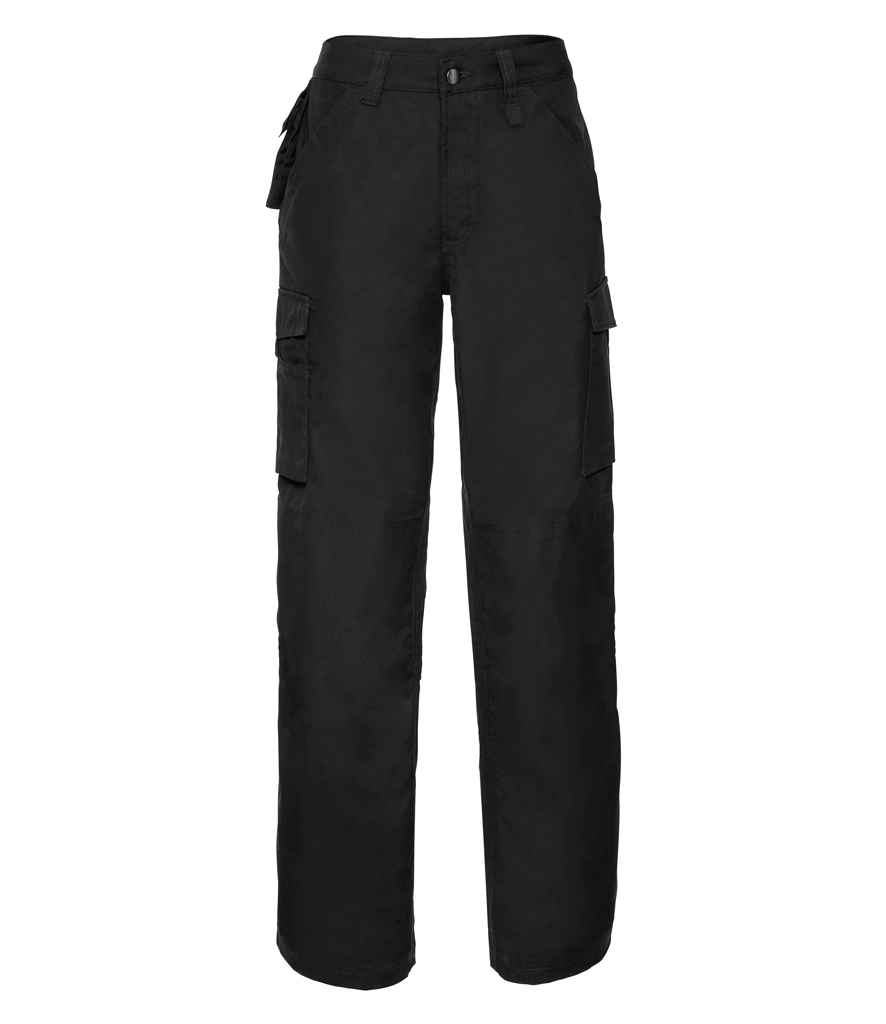 [015M BLK 28/R] Russell Heavy Duty Work Trousers (28/R, Black)