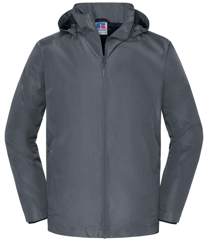 [416M IRN XS] Russell Athletic Essential Weather Shell Jacket (XS, Iron)
