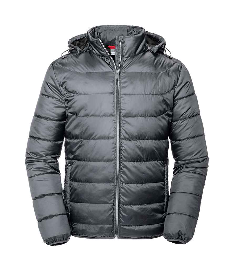 [440M IRN S] Russell Hooded Nano Padded Jacket (S, Iron)