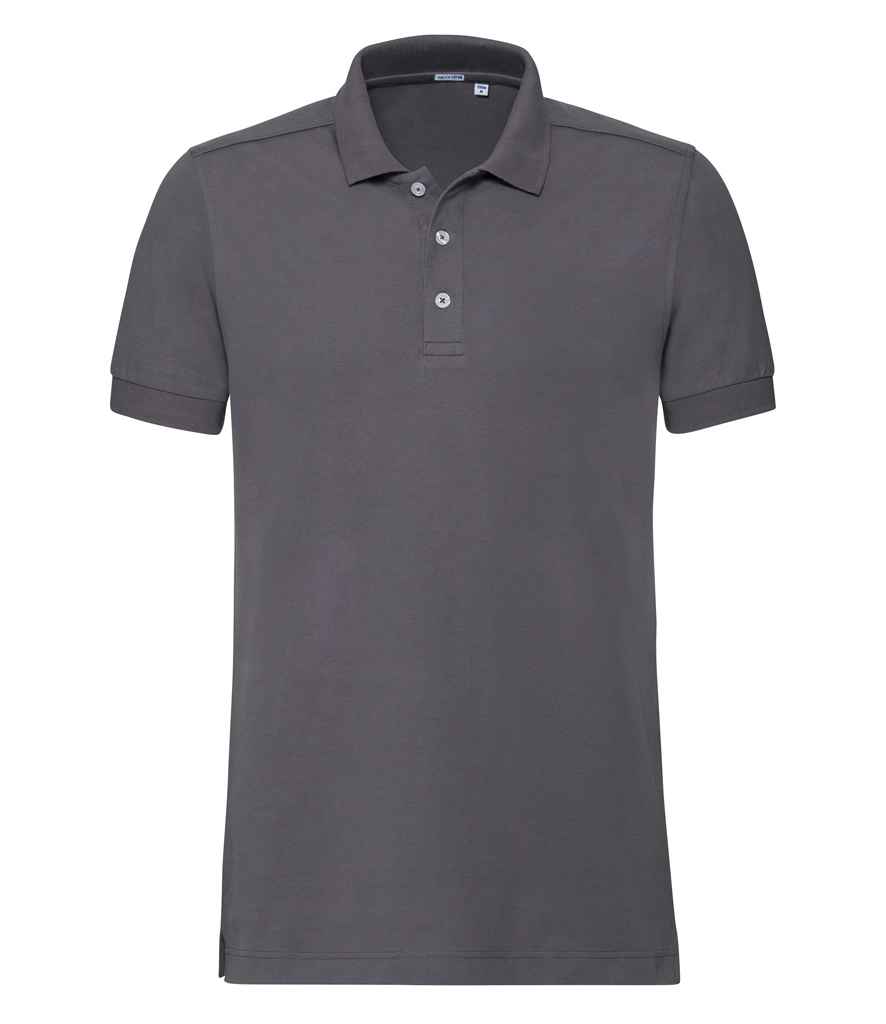 [566M CVY S] Russell Stretch Piqué Polo Shirt (S, Convoy Grey)