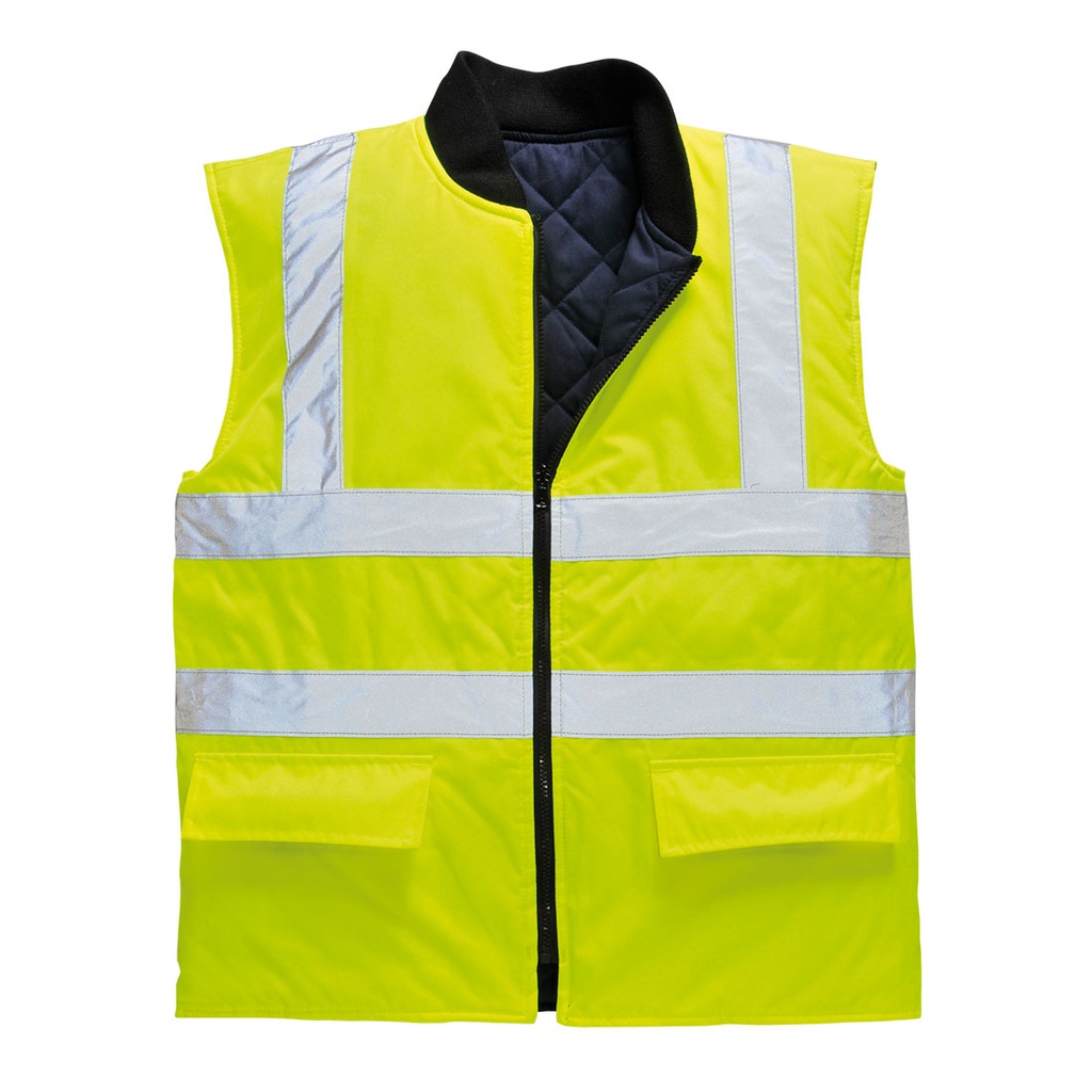 [S469YERS] Hi-Vis Reversible Bodywarmer (Yellow, S)