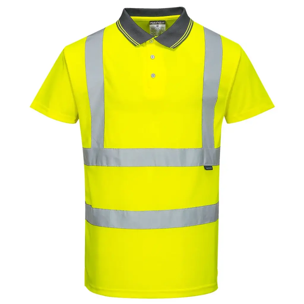 Portwest Hi-Vis S/Sleeved Yellow Polo Shirt