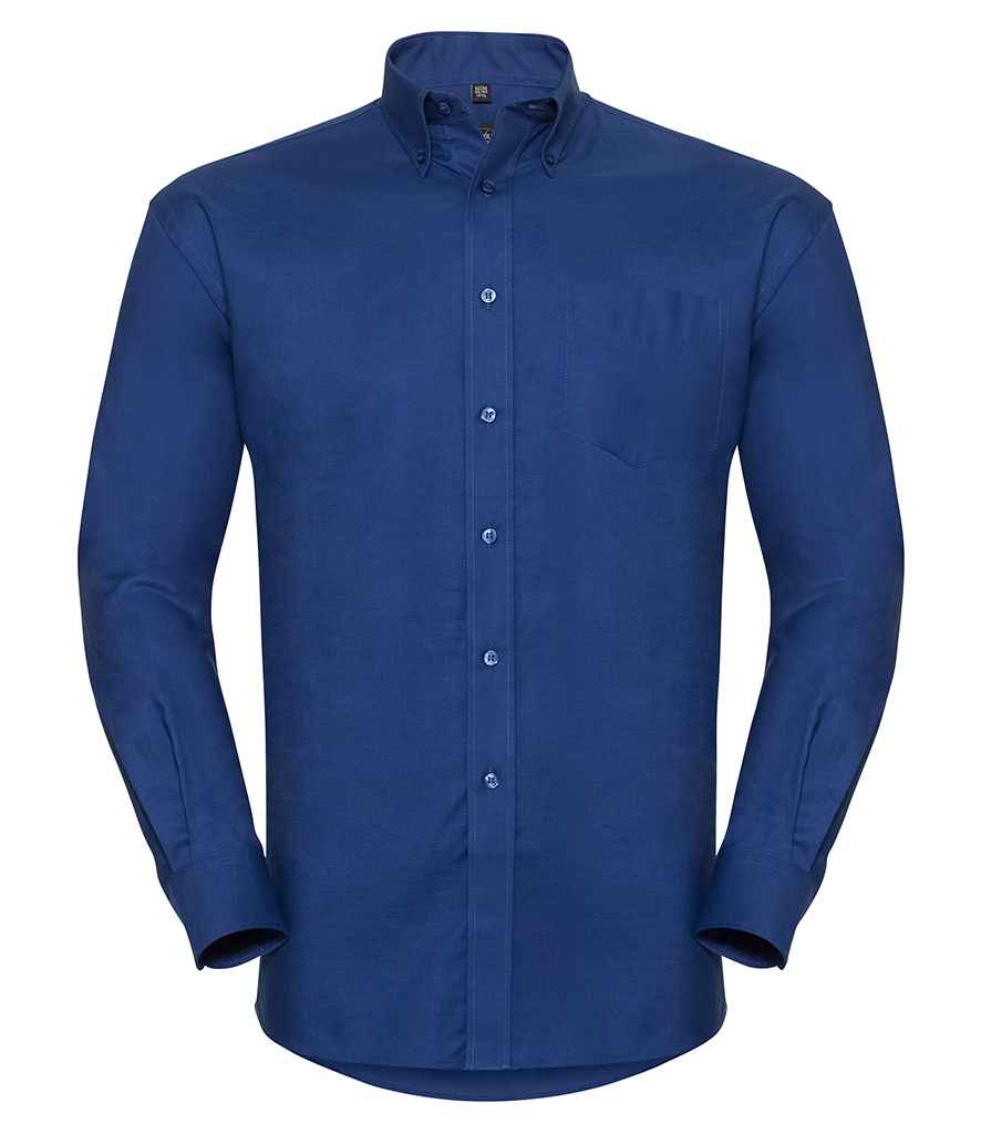 [932M BRO 14.5] Russell Collection Long Sleeve Easy Care Oxford Shirt (14.5, Bright Royal)
