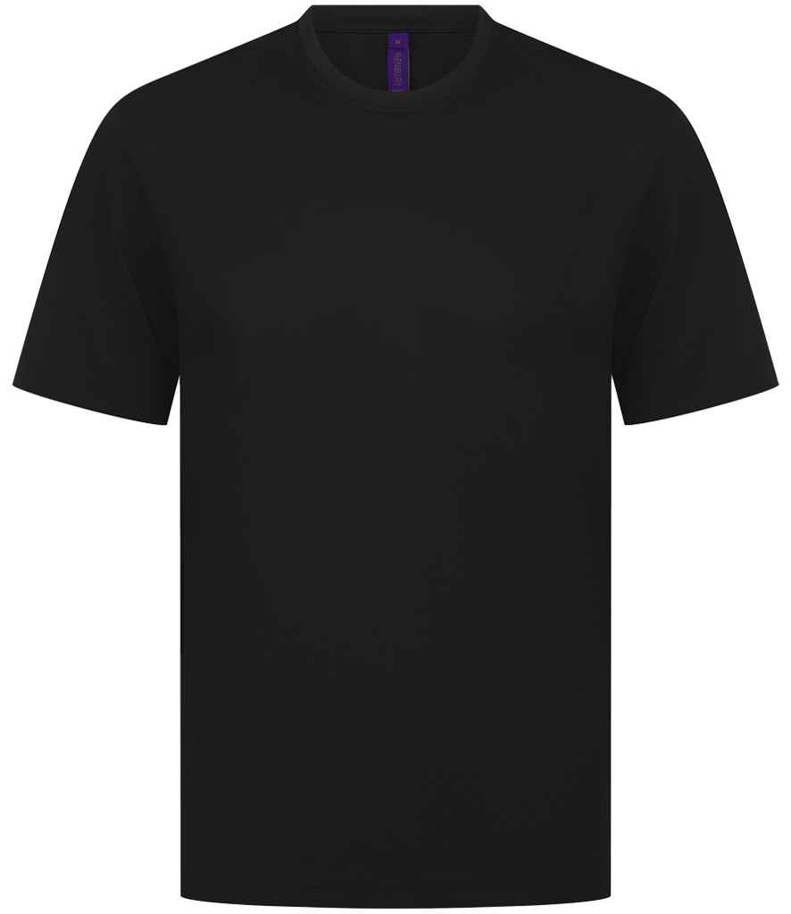 [H075 BLK XS] Henbury Unisex Coolplus® Wicking Piqué T-Shirt (XS, Black)