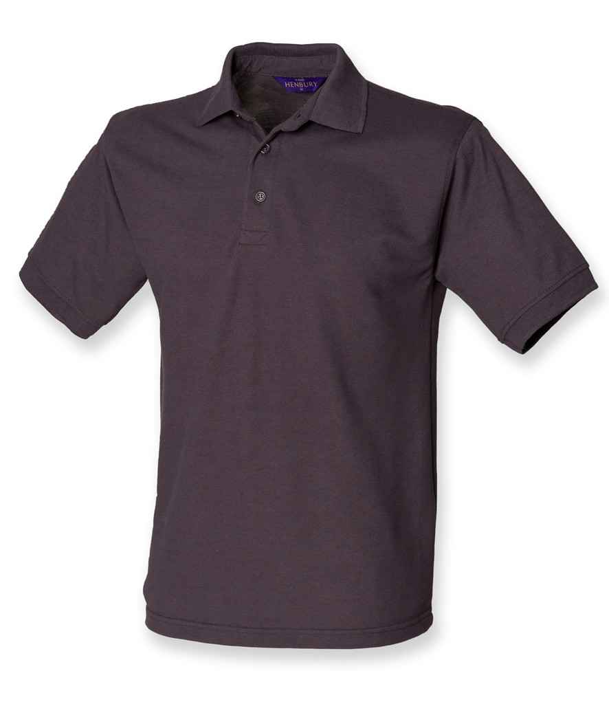 Henbury Heavy Poly/Cotton Piqué Polo Shirt (Dark Grey, XS)