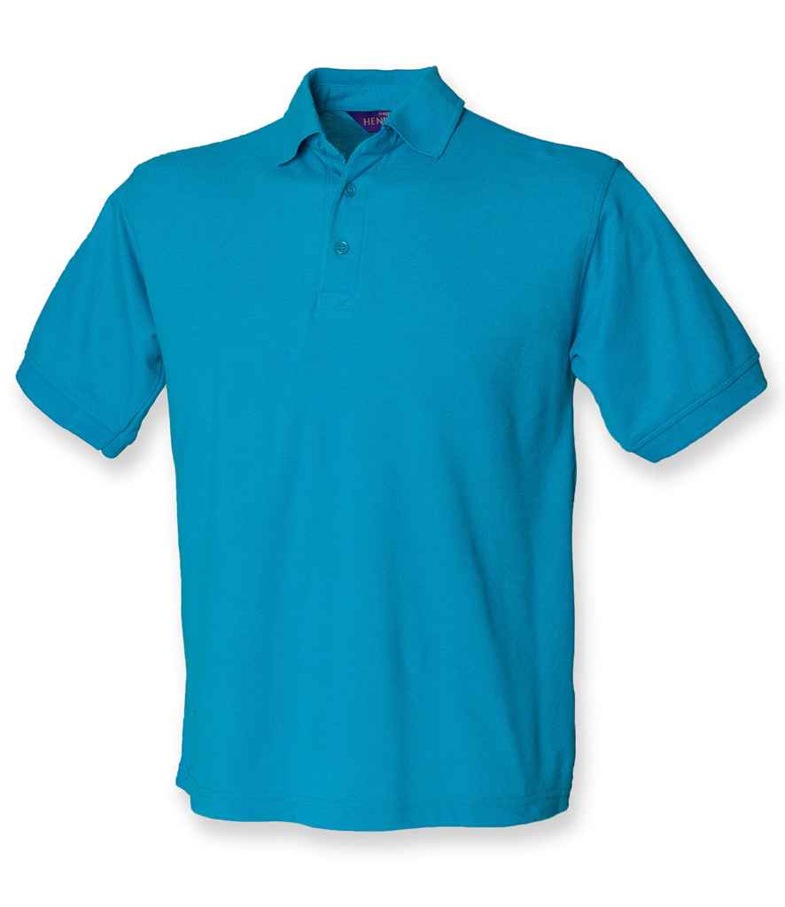 [H400 TUR S] Henbury Heavy Poly/Cotton Piqué Polo Shirt (Turquoise Blue, S)